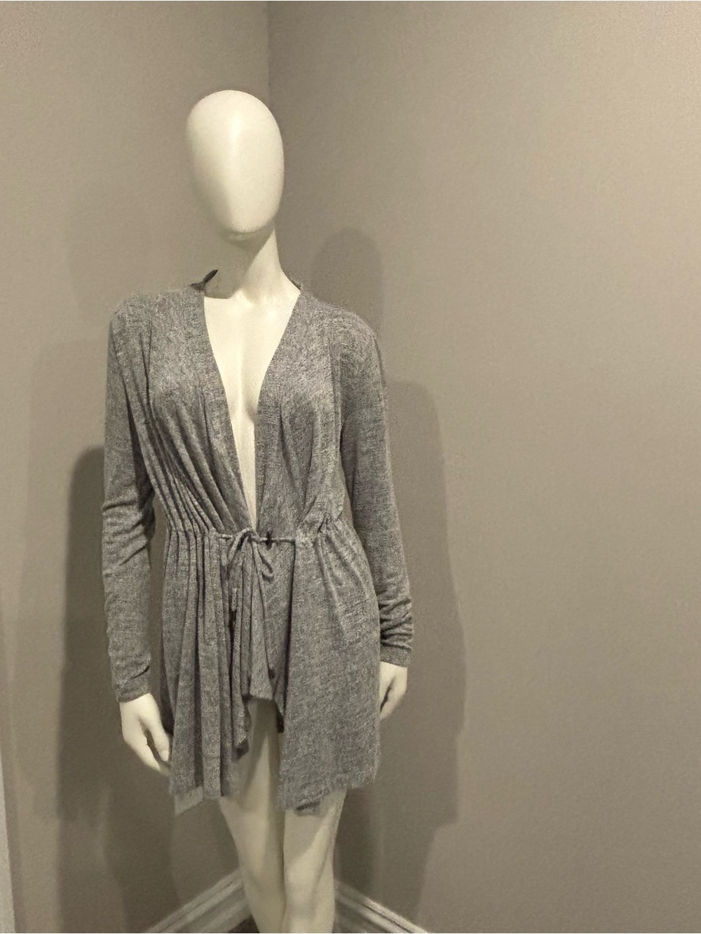 Simply Vera Vera Wang Heather Gray Knit Cardigan